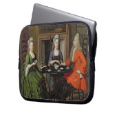 Ein Tee-Party (Öl auf Leinwand) Laptopschutzhülle (Vorderseite Links)