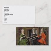 Ein Tee-Party (Öl auf Leinwand) Visitenkarte (Vorne/Hinten)