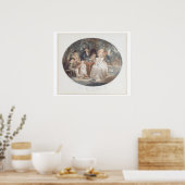 Ein Teegarten, Farbstippelgravur nach Morla Poster (Küche)