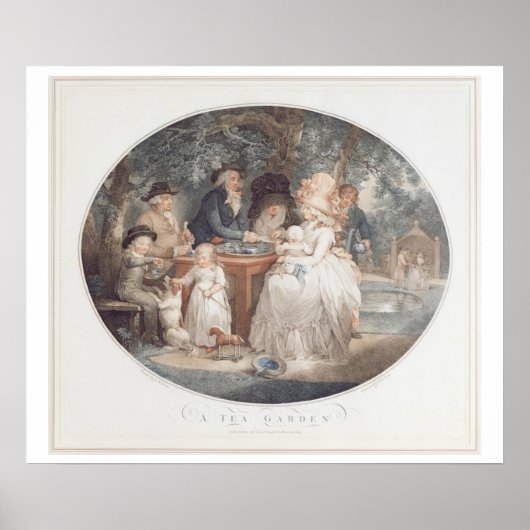 Ein Teegarten, Farbstippelgravur nach Morla Poster (Vorne)