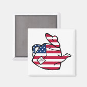 Ein Teekessel in amerikanischen Flaggenfarben Magnet (Vorderseite/Rückseite)