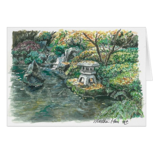 Ein Teich mit einer Pagode (Vorderseite (Horizontal))