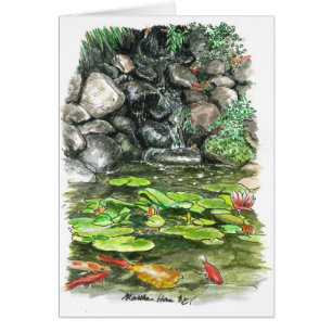 Ein Teich mit Fischen