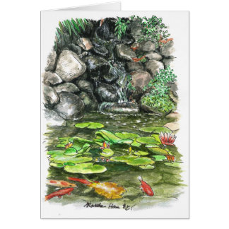Ein Teich mit Fischen