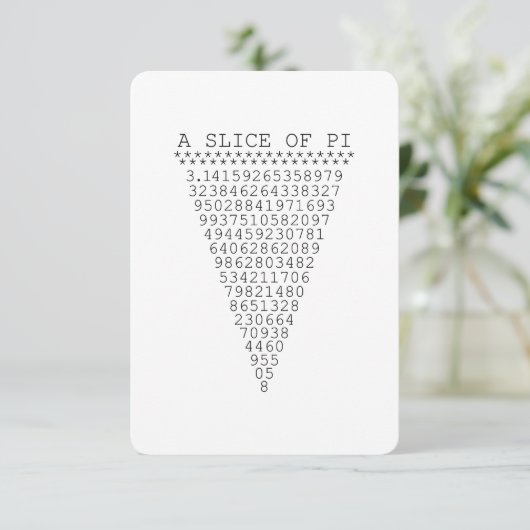 Ein Teil der Pi-Zahlen (Stehend Vorderseite)
