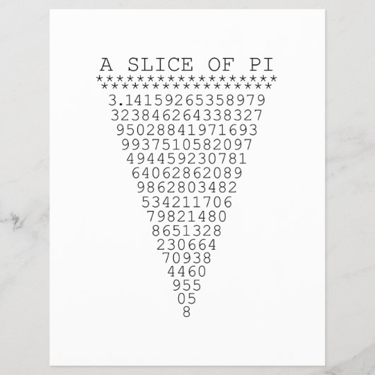 Ein Teil der Pi-Zahlen Flyer (Vorne)