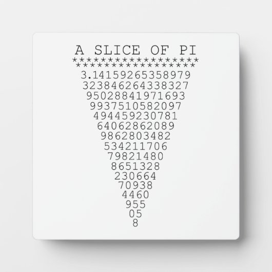Ein Teil der Pi-Zahlen Fotoplatte (Vorderseite)
