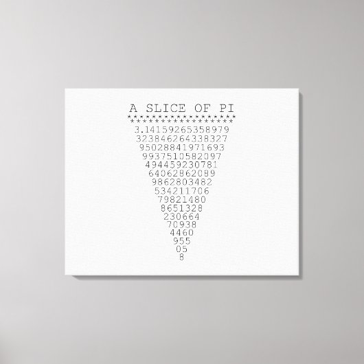 Ein Teil der Pi-Zahlen Leinwanddruck (Vorderseite)