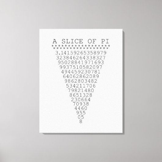 Ein Teil der Pi-Zahlen Leinwanddruck (Vorderseite)