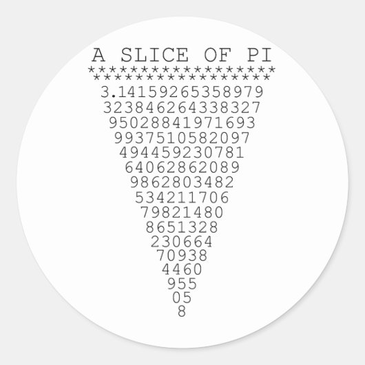 Ein Teil der Pi-Zahlen Runder Aufkleber (Vorderseite)