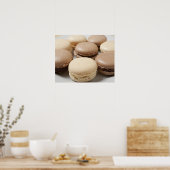Ein Teller Schokolade und Vanilla Macarons, die Poster (Küche)