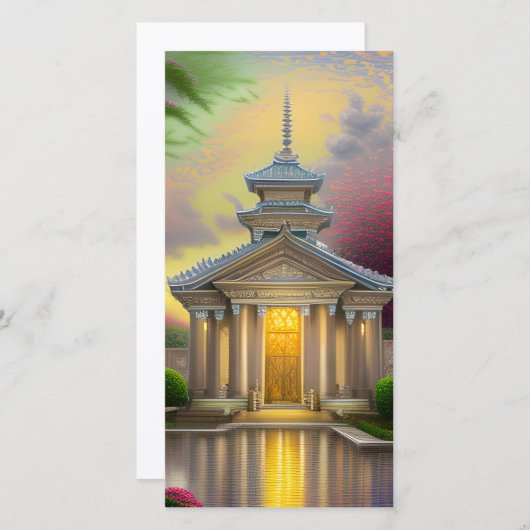 Ein Tempel ist ein Ort der Verehrung und der spiri Dankeskarte (Vorne/Hinten)