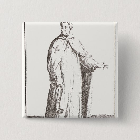 Ein Templar in seiner Gewohnheit: Weiß mit einem Button (Vorderseite)