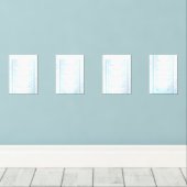 Ein Teppich mit blauen und weißen kreativen Künste Bilderwand Sets (Holzboden)