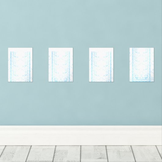 Ein Teppich mit blauen und weißen kreativen Künste Bilderwand Sets (Holzboden)