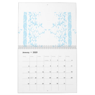 Ein Teppich mit einem blau-weißen Motiv für kreati Kalender