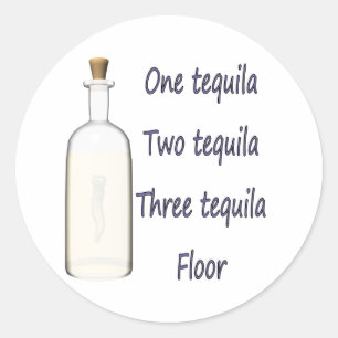 Ein Tequila Zwei Tequila Drei Tequila Vier Runder Aufkleber