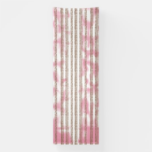 Ein Textil mit einem Muster in Rosa und Weiß Banner (Vertikal)