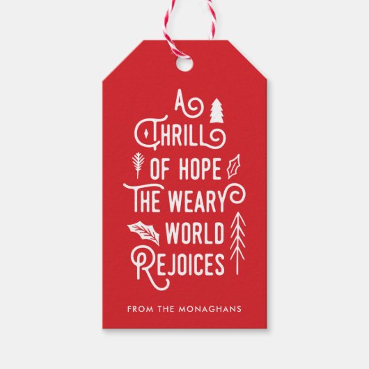 Ein Thrill der Hoffnung | Rot Geschenkanhänger (Vorderseite)