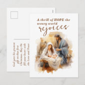 Ein Thrill der Hoffnung Weihnachtslied und Krippe Feiertagspostkarte (Vorne/Hinten)