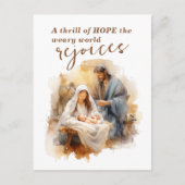 Ein Thrill der Hoffnung Weihnachtslied und Krippe Feiertagspostkarte (Vorderseite)