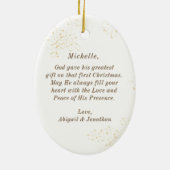 Ein Thrill der Hoffnung Weihnachtslied und Krippe Keramik Ornament (Hinten)