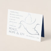 Ein Thrill Holiday Dove 1 Foto Peace & Joy Folienkarte (Vorderseite)