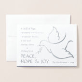 Ein Thrill Holiday Dove 1 Foto Peace & Joy Folienkarte (Vorderseite mit Umschlag)