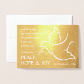 Ein Thrill Holiday Dove Peace & Joy 1 Foto Folienkarte (Vorderseite mit Umschlag)