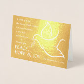 Ein Thrill Holiday Dove Peace & Joy 1 Foto Folienkarte (Vorderseite)