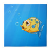 Ein tiefer Ozean mit einem gelben Fisch Fliese (Vorderseite)