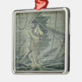 Ein Tiefsee-Taucher, der die Wracke betrachtet Ornament Aus Metall (Links)