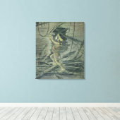 Ein Tieftaucher mit Blick auf die Wracks Leinwanddruck (Insitu (Holzboden))