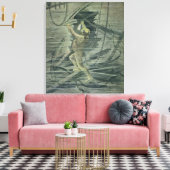 Ein Tieftaucher mit Blick auf die Wracks Leinwanddruck (Insitu (Wohnzimmer))