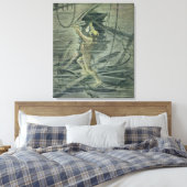 Ein Tieftaucher mit Blick auf die Wracks Leinwanddruck (Insitu (Schlafzimmer))