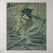 Ein Tieftaucher mit Blick auf die Wracks Poster (Vorne)