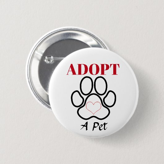 Ein Tier adoptiert Button (Vorne & Hinten)