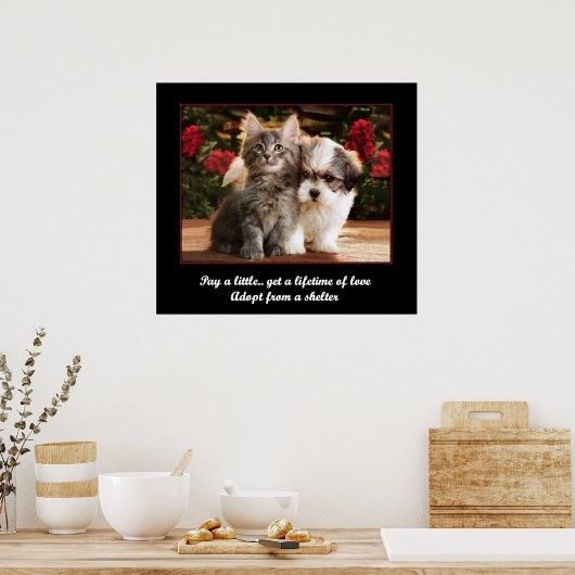 Ein Tier adoptiert Poster (Küche)