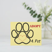 Ein Tier adoptiert Postkarte (Stehend Vorderseite)