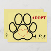 Ein Tier adoptiert Postkarte (Vorne/Hinten)