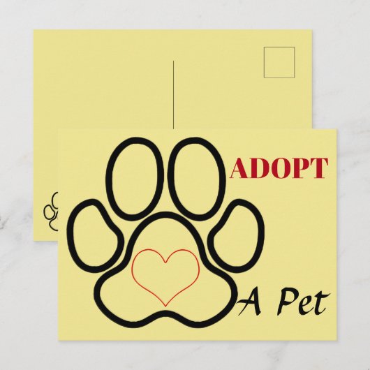 Ein Tier adoptiert Postkarte (Vorne/Hinten)