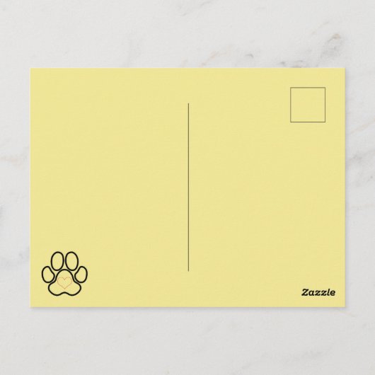 Ein Tier adoptiert Postkarte (Rückseite)