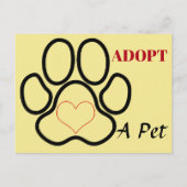 Ein Tier adoptiert Postkarte (Vorderseite)