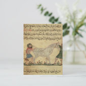 Ein Tierarzt, der einer Stute bei der Geburt hilft Postkarte (Stehend Vorderseite)