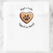 Ein Tierheim unterstützen mit Adopt a Cookie Runder Aufkleber (Tasche)