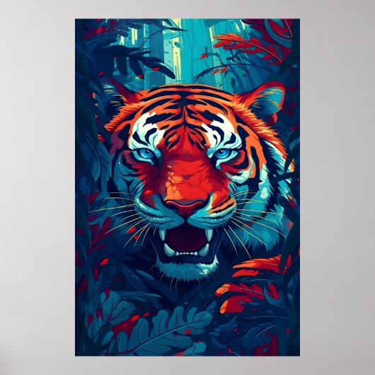 Ein Tiger im Dschungel Poster Kunst, Dichtung und (Vorne)