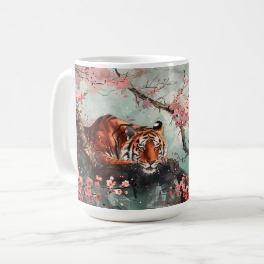 Ein Tiger im Wald Kaffeetasse (Vorderseite Links)