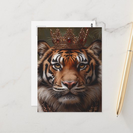 Ein Tiger in einer Krone Postkarte (Vorderseite/Rückseite Beispiel)