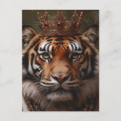 Ein Tiger in einer Krone Postkarte (Vorderseite)
