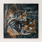 Ein Tiger mit ihrem Hund Puzzle (Horizontal)